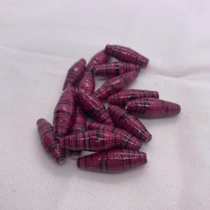 Perline di carta bordeaux e nere per gioielli e artigianato, forniture per perline, forniture per gioielli