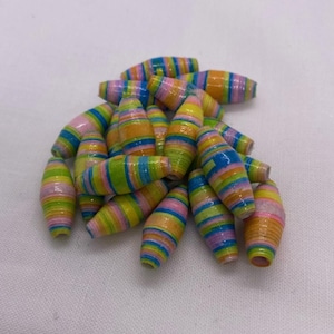 Handmade Colorful Paper Beads: Jewelry & Craft Supplies