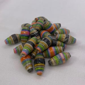 Handmade Colorful Paper Beads: Jewelry & Craft Supplies