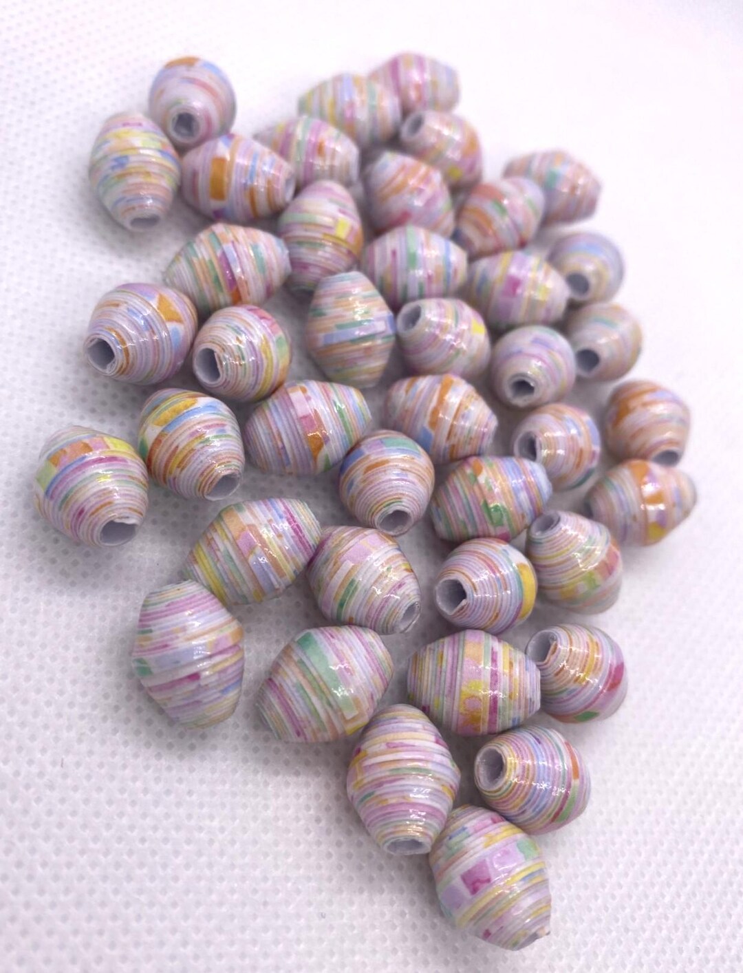 Spring Bead Handmade Paper Beads β Pastel Spring Colors β Jewelry Craft Bead Set - Etsy