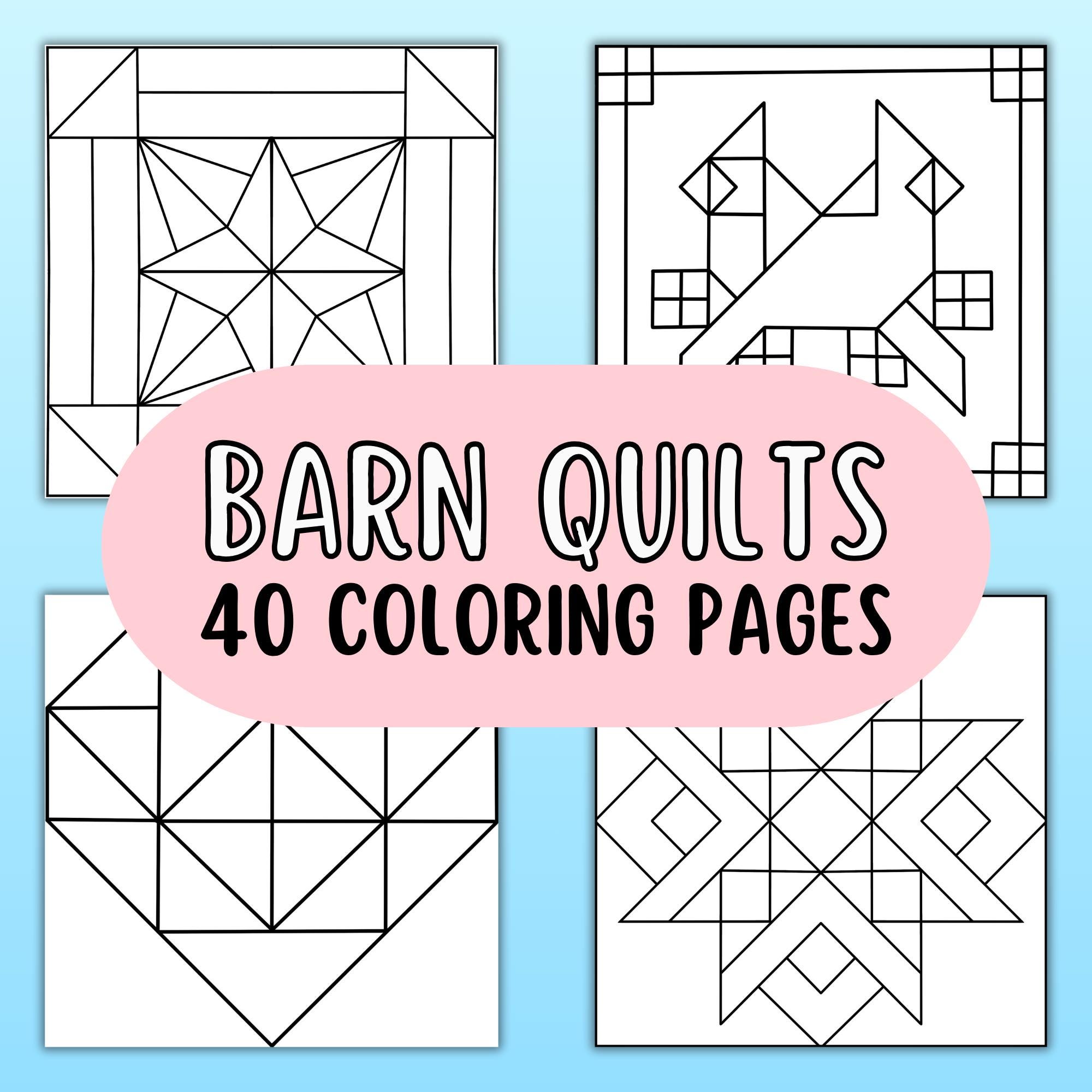 Barn Quilts Coloring Pages 40 Instant Download Images Activity Book for ...