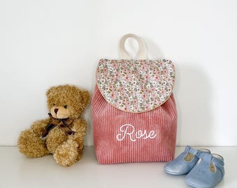 Sac à dos bébé prénom et couleur personnalisable, sac crèche et maternelle