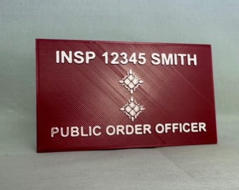 Customised Police Kit Bag Window Insert- Inspector