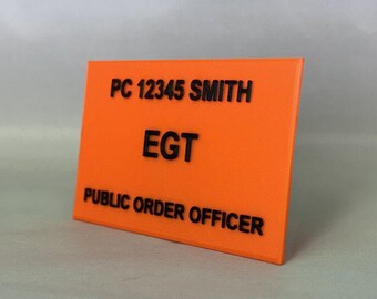 Customised Police Kit Bag Window Insert- EGT