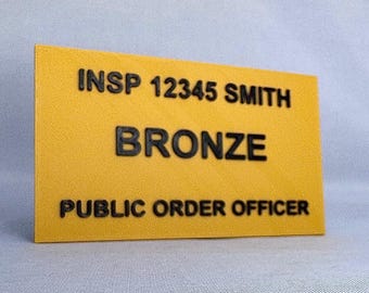 Customised Police Kit Bag Window Insert- Bronze