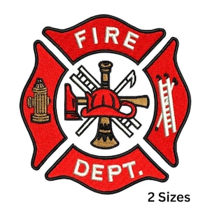 Maltese Cross Firefighter Embroidery Design: Fire Department Patch (EMB DST PES Digital Download)