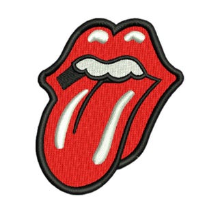 Rolling Stones Lips Tongue Embroidery Logo | Rock and Roll Tongue Design | Digitized Patch File | Tajima Machine | Instant Download