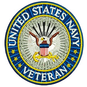 US Navy Veteran Embroidery Design | Military Badge Machine Embroidery File | Tajima Machine | Madeira Thread | EMB DST | Instant Download