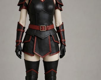 Handmade Leather Armor Costume: Medieval Warrior Cosplay Outfit