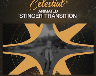 Celestial Animated Stinger Transition, Gold, Mystical Theme, Moon & Stars, Animated Transition OBS, Vtuber, Twitch Stinger Transition
