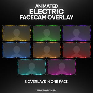 Sovrapposizioni elettriche animate / Sovrapposizione webcam / Sovrapposizione cam elettrica / Bordo streaming Facecam / Sovrapposizione webcam Twitch / Sovrapposizione Facecam