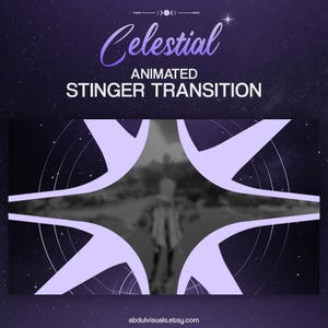 Himmlischer animierter Stinger Übergang, Lila, Mystisch, Mond, Sterne, animierter Übergang OBS, Vtuber, Twitch Stinger Übergang