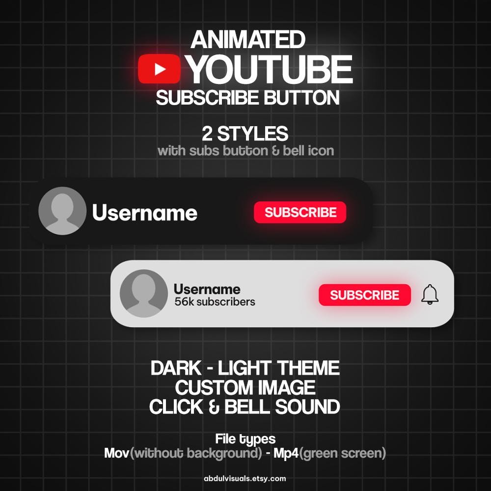 Subscribe Button Customize Custom Animated Youtube Subscribe Button, Youtube Button, Subscribe ...