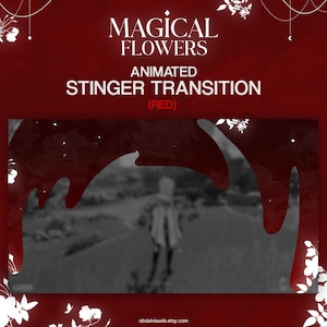 Magical Flowers Animated Stinger Transition, Cherry Blossom, Red and White, Animated Transition OBS, Vtuber, Twitch Stinger Transition