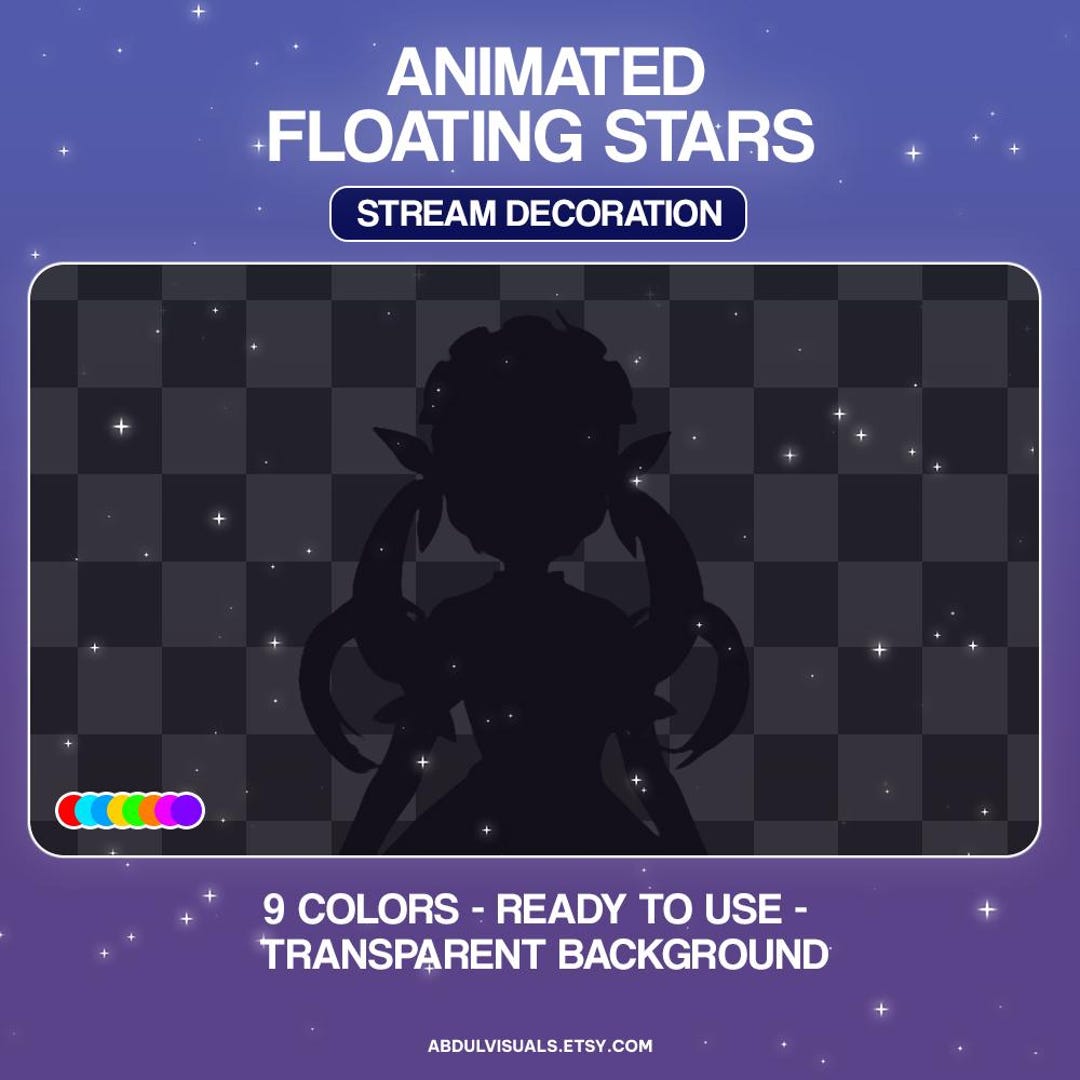 Animated Stars Stream Decoration, Glowing Star Sparkles for Streamers ...
