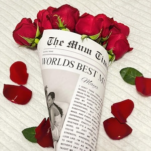 Mothers Day Newspaper Template | Mothers Day Gift | Personalized gift | Mother Day Newspaper Bouquet wrap | Canva Template | Newspaper wrap