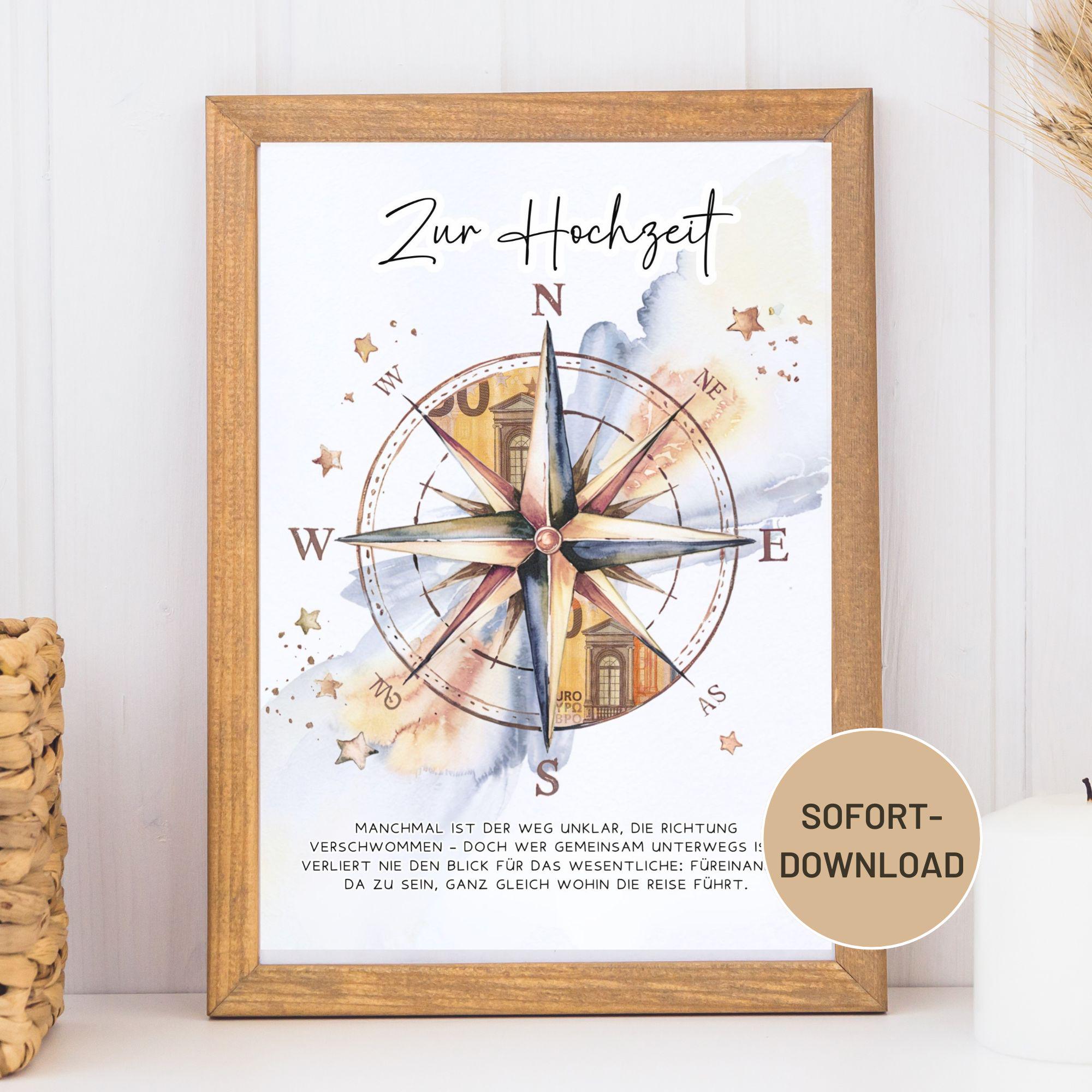Money Gift Wedding | German Text | DIY Money Gift Idea Confirmation | Instant Download | Download A4 | Printable Gift | PDF Template