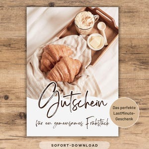Gutschein zum Ausdrucken, Frühstücken gehen, Restaurant, PDF Download, Last Minute Geschenkidee, sofort verfügbar, Essen gehen