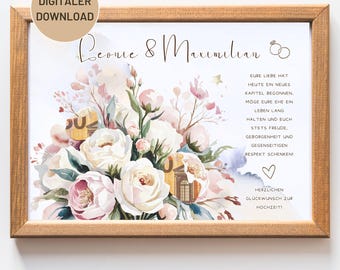 Personalized Money Gift Wedding | Bride Couple | DIY Money Gift Idea | Instant Download | Download A4 | Printable Gift | PDF Template