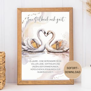 Geldgeschenk Silberhochzeit | Wunscherfüller | DIY Geldgeschenkidee basteln | Geschenk für das Paar | Download A4 | zum Ausdrucken
