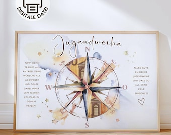 Geldgeschenk Jugendweihe | DIY Geldgeschenkidee basteln | Geldgeschenk für Junge oder Mädchen | Download A4 | Geschenk zum Ausdrucken
