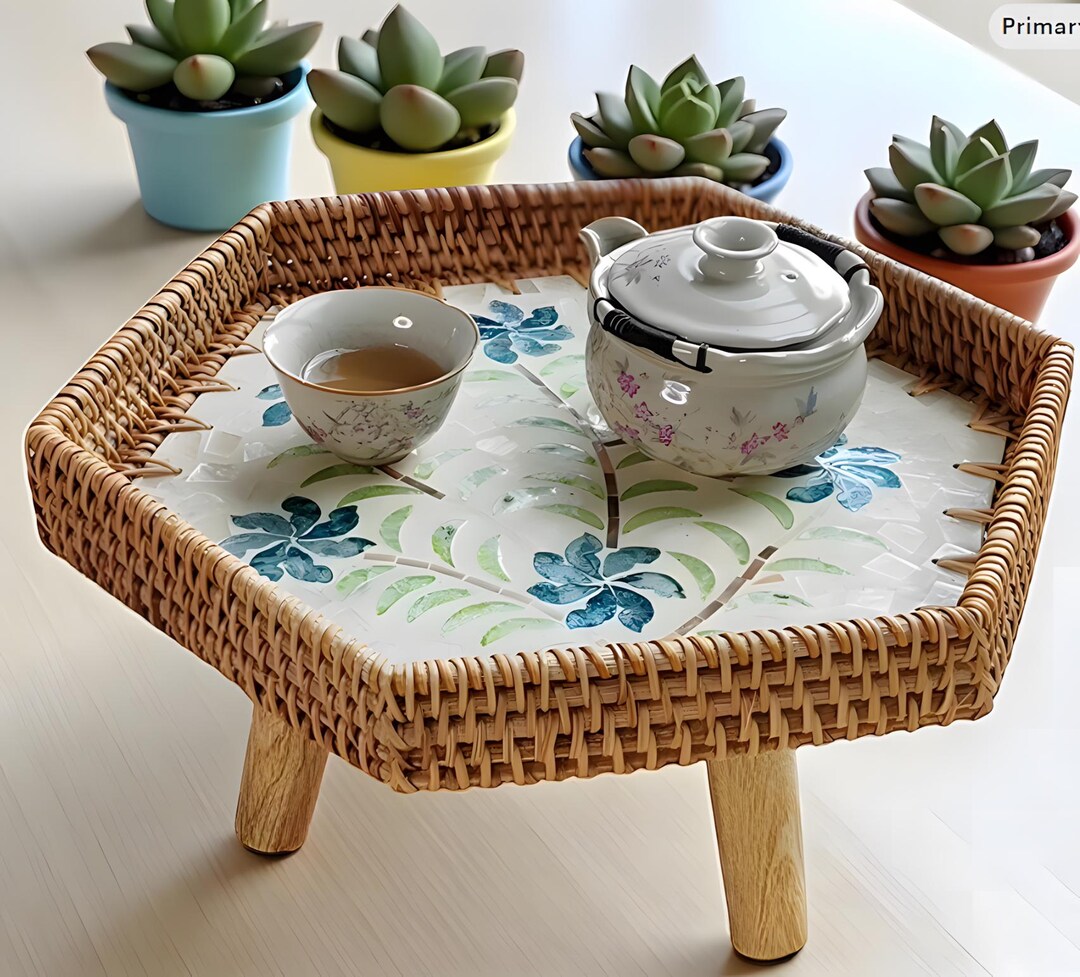 Low Tea Table Set Low Tea Table European Style – Bay Window Balcony Table, Simple Rustic ...