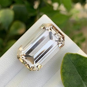 Natural Champagne Topaz Loose Gemstone | Imperial Topaz Faceted | 29.6ct (21.6x13.4x10.5)mm | Emerald Cut | Topaz Best for Ring or Jewellery