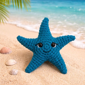 Patrón de estrella de mar a crochet para principiantes, juguete amigurumi (descarga en PDF)