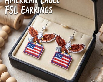 Freestanding Lace Eagle Flag Embroidery Design (4x4 Hoop) (Instant Download)