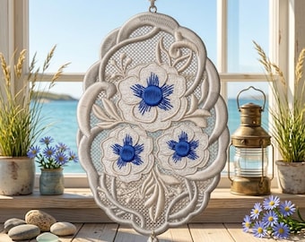 Flower FSL,  Freestanding Lace Embroidery Design Instant Download 4.5" Hoop PES DST Jef Machine Embroidery Digital File