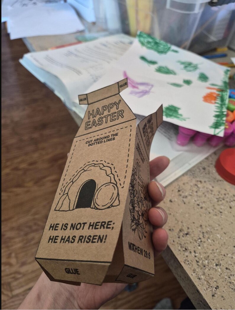 He is Risen Craft for Kids Activity, Paper Lantern Easter Bible Craft ...
