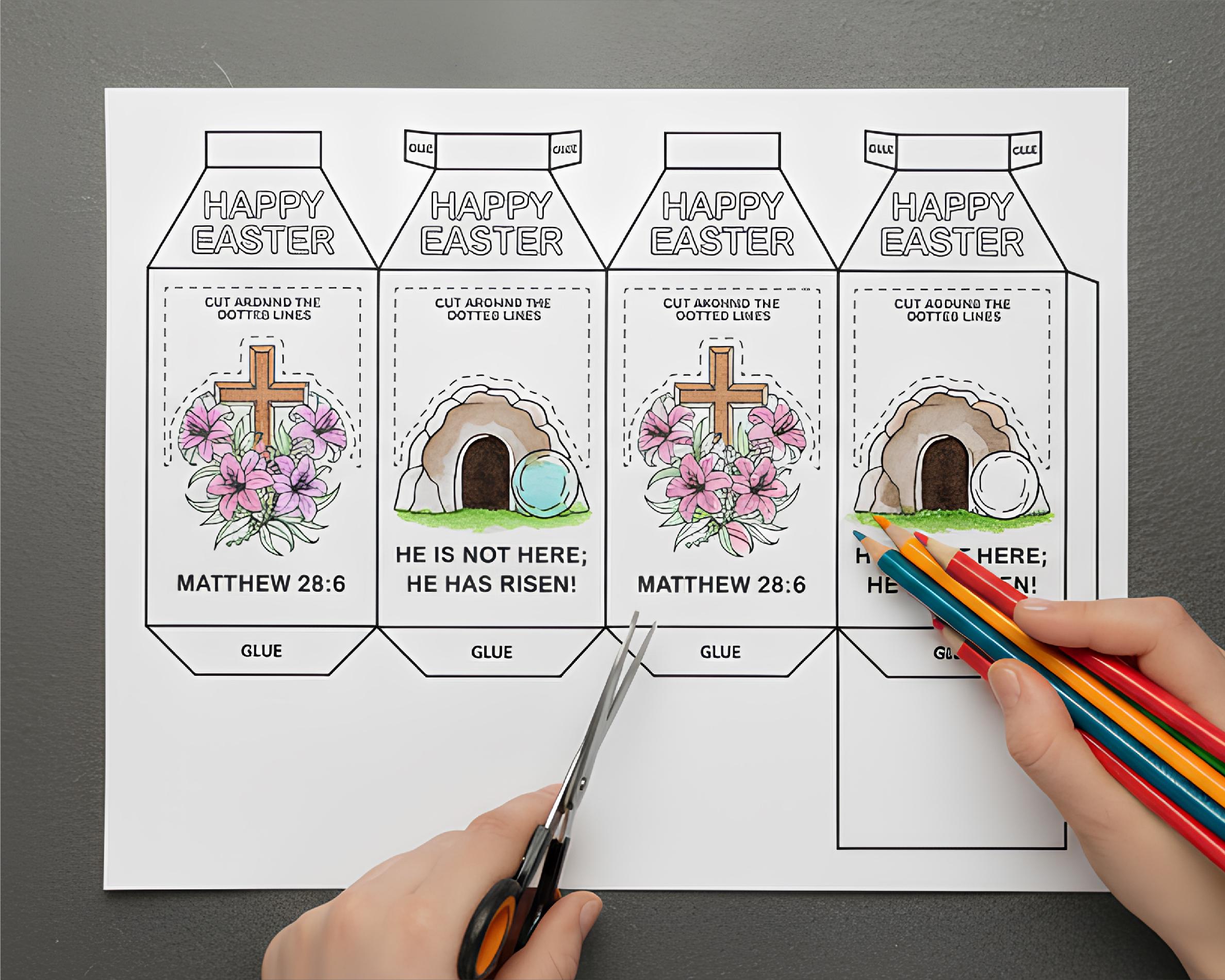 He is Risen Craft for Kids Activity, Paper Lantern Easter Bible Craft ...