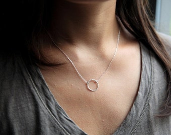 Eternity necklace, circle necklace, o necklace - sterling silver necklace