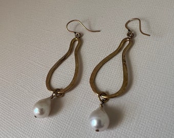 Swing earrings, dropped pearl earrings, one of a kind, baroque pearl, Mother’s Day