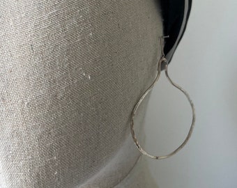 Large dangling earrings, minimalist earrings, large hoop, handcrafted jewelry