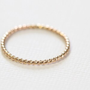 gold twist ring, rope ring, stackable ring, staking ring, textured ring, skinny ring, dainty ring