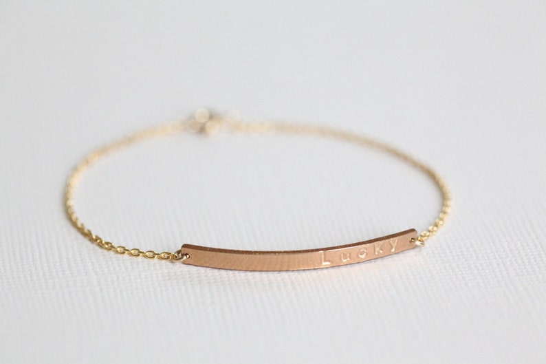 Bar bracelet, dainty bracelet, personalized bracelet, customized bracelet, name bracelet, layered bracelets gold filled image 1