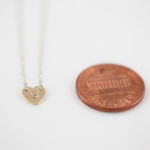 dainty necklace, heart necklace, initial necklace, tiny heart gold necklace image 3