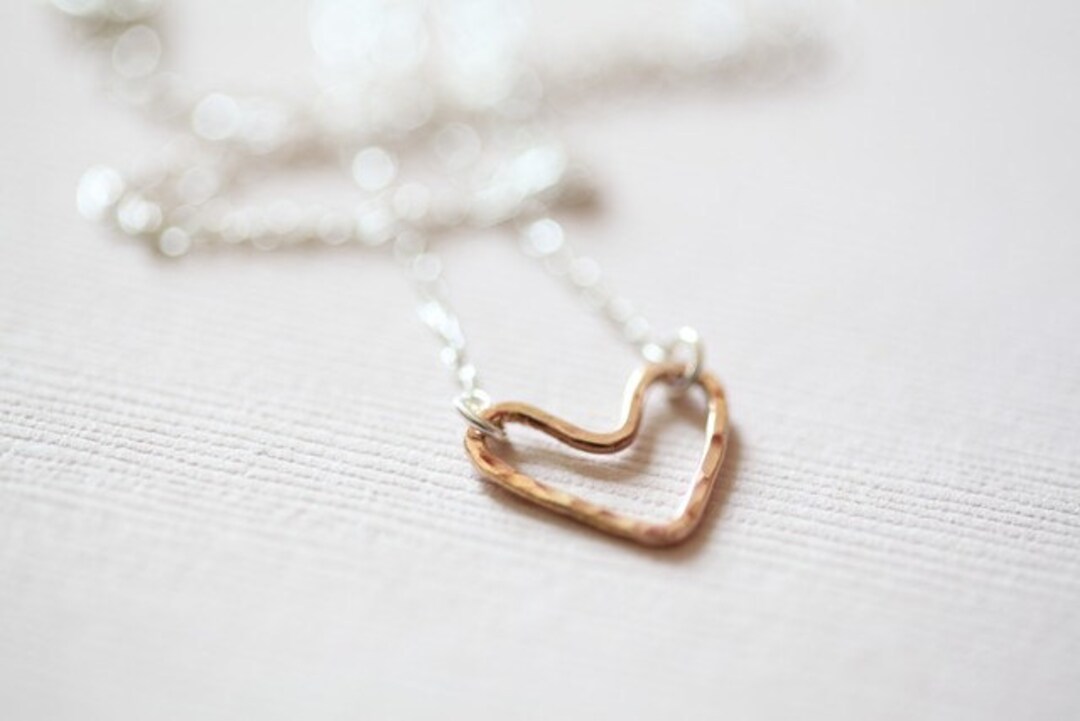 Brooke Open Heart Necklace in Gold