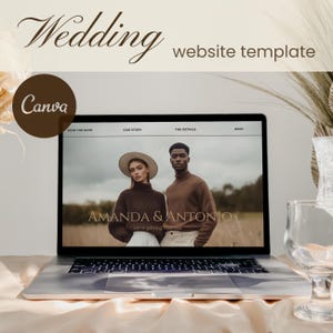 Canva Wedding Website Template | minimalistic style website wedding invitation template | Save the date | Wedding Website