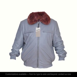 Reversible Men&#39;s Persian Lamb Fur And Real Leather Jacket Coat All Sizes All Colors Customizable Gift To Him