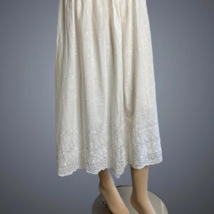 Vintage Antique Petticoat Eyelet White Slip Skirt