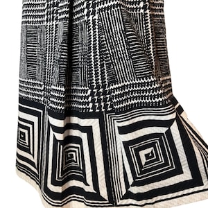 Vintage 60s-70s Nelly de Grab Op Art Geometric Print Cotton Weave Maxi Skirt