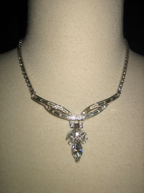 Vintage 50s Glittering Rhinestone Necklace - image 1