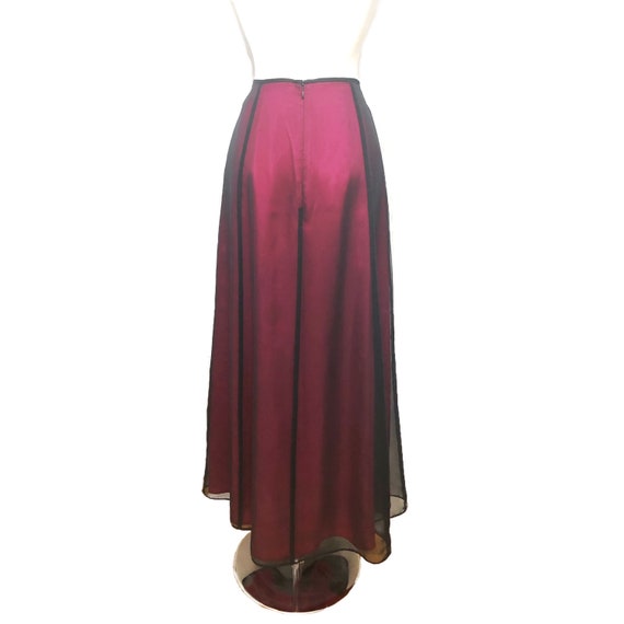 Vintage 90s Evening Skirt Sheer Black Chiffon ove… - image 1