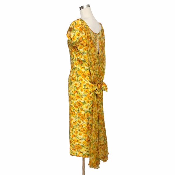 Vintage 50s Floral Silk Dupioni & Chiffon Dress M… - image 6