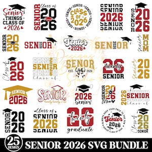 Senior 2026 SVG, Jahrgang 2026, Abschluss 2026, Abschluss 2026, Abschluss 2026, Abschlussfeier 2026, Abschlussfeier 2026, Abschlussfeier 2026, Cricut Dateien