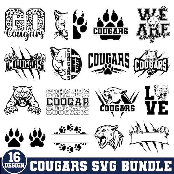 Cougars Bundle SVG PNG,Cougars Svg,Cougars,Cougar Face Svg Png,Cougars Paw Svg,Cougars Shirt Svg,Game Day Svg,Cougar Head SVG