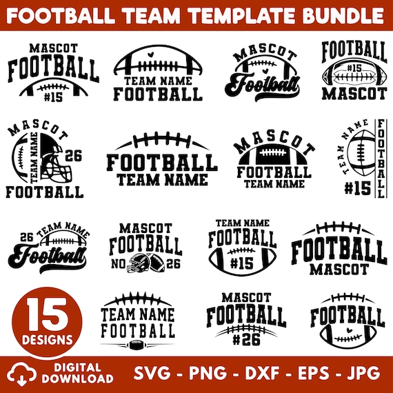 Football Team Template Bundle Svg, Football Png Eps Template Set, Football svg, Football svg Bundle,  Football Team, Football Team Logo
