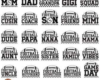 Football Family svg bundle, game day svg, Football family name svg, Football svg, Football Mom svg, Football Dad svg, Football shirt svg